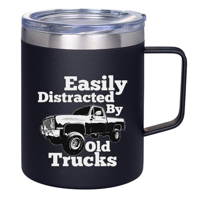 Square Body Easily Distracted By Old Trucks Squarebody 12oz Stainless Steel Coffee Mug