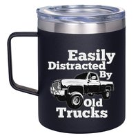 Square Body Easily Distracted By Old Trucks Squarebody 12oz Stainless Steel Coffee Mug
