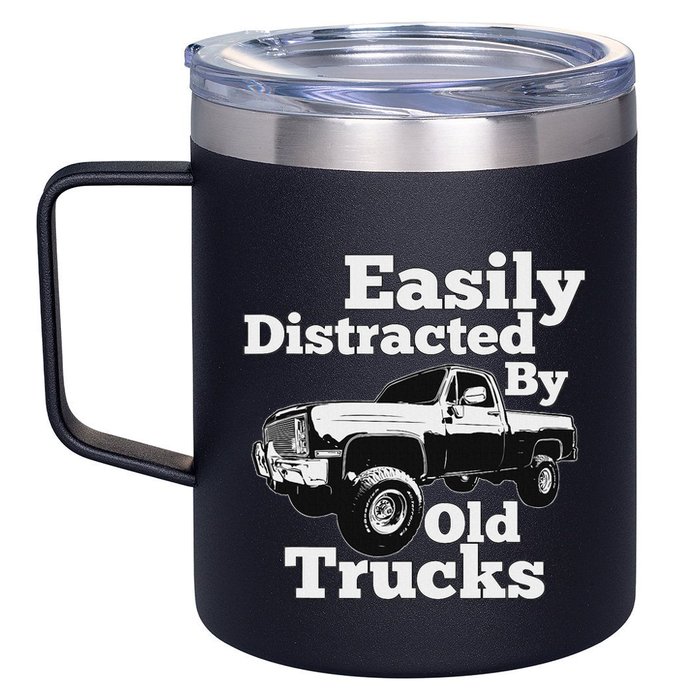 Square Body Easily Distracted By Old Trucks Squarebody 12oz Stainless Steel Coffee Mug