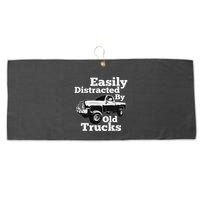 Square Body Easily Distracted By Old Trucks Squarebody Large Microfiber Waffle Golf Towel