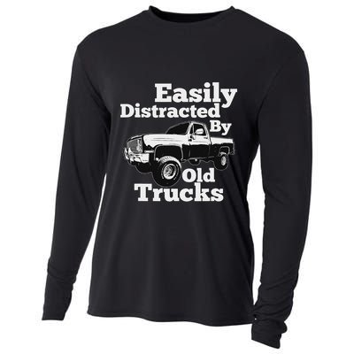 Square Body Easily Distracted By Old Trucks Squarebody Cooling Performance Long Sleeve Crew