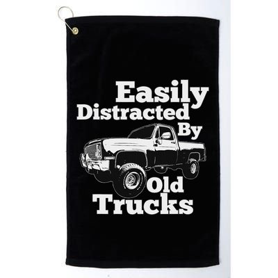 Square Body Easily Distracted By Old Trucks Squarebody Golf Towel