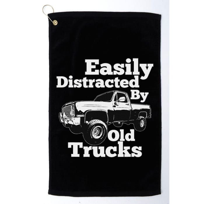Square Body Easily Distracted By Old Trucks Squarebody Golf Towel