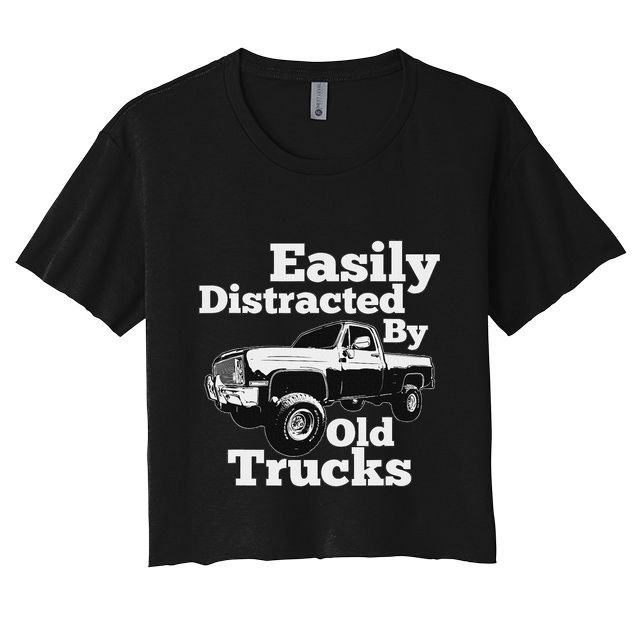 Square Body Easily Distracted By Old Trucks Squarebody Crop Top