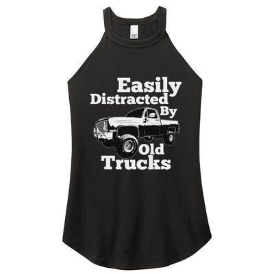 Square Body Easily Distracted By Old Trucks Squarebody Women's Perfect Tri Rocker Tank
