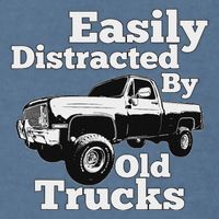 Square Body Easily Distracted By Old Trucks Squarebody Garment-Dyed Sweatshirt