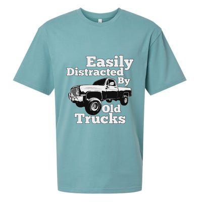 Square Body Easily Distracted By Old Trucks Squarebody Sueded Cloud Jersey T-Shirt