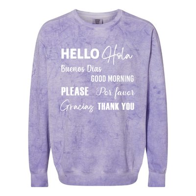 Spanish Bilingual Esol Teacher Bilingual Teacher Maestra Colorblast Crewneck Sweatshirt