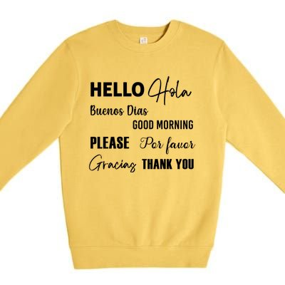 Spanish Bilingual Esol Teacher Bilingual Teacher Maestra Premium Crewneck Sweatshirt