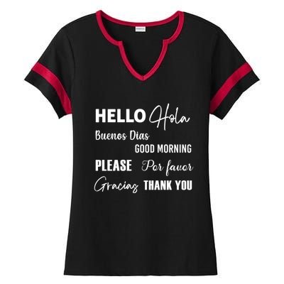 Spanish Bilingual Esol Teacher Bilingual Teacher Maestra Ladies Halftime Notch Neck Tee