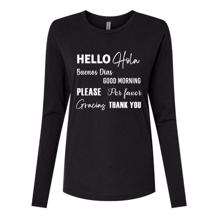 Spanish Bilingual Esol Teacher Bilingual Teacher Maestra Womens Cotton Relaxed Long Sleeve T-Shirt