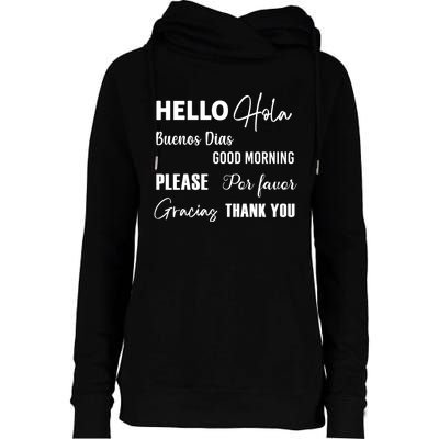 Spanish Bilingual Esol Teacher Bilingual Teacher Maestra Womens Funnel Neck Pullover Hood