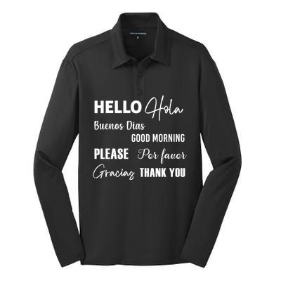 Spanish Bilingual Esol Teacher Bilingual Teacher Maestra Silk Touch Performance Long Sleeve Polo