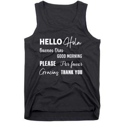 Spanish Bilingual Esol Teacher Bilingual Teacher Maestra Tank Top