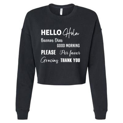 Spanish Bilingual Esol Teacher Bilingual Teacher Maestra Cropped Pullover Crew