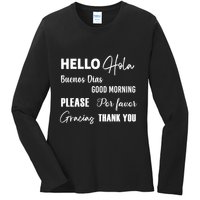 Spanish Bilingual Esol Teacher Bilingual Teacher Maestra Ladies Long Sleeve Shirt