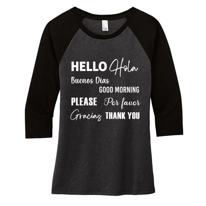 Spanish Bilingual Esol Teacher Bilingual Teacher Maestra Women's Tri-Blend 3/4-Sleeve Raglan Shirt