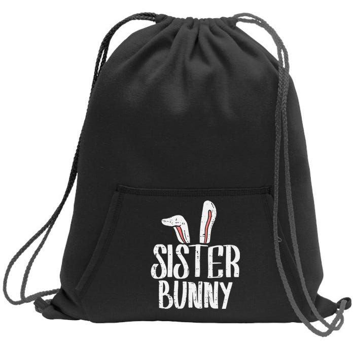 Sister Bunny Ears Cute Easter Family Matching Sweatshirt Cinch Pack Bag