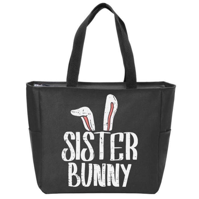 Sister Bunny Ears Cute Easter Family Matching Zip Tote Bag