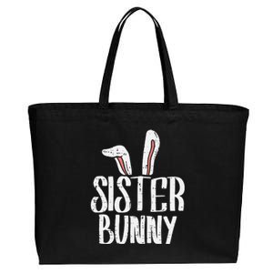 Sister Bunny Ears Cute Easter Family Matching Cotton Canvas Jumbo Tote