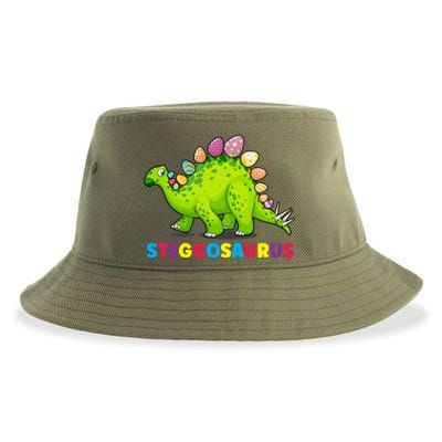 Stegosaurus Bunny Ear Egg Easter Day Dinosaur Dino Great Gift Sustainable Bucket Hat