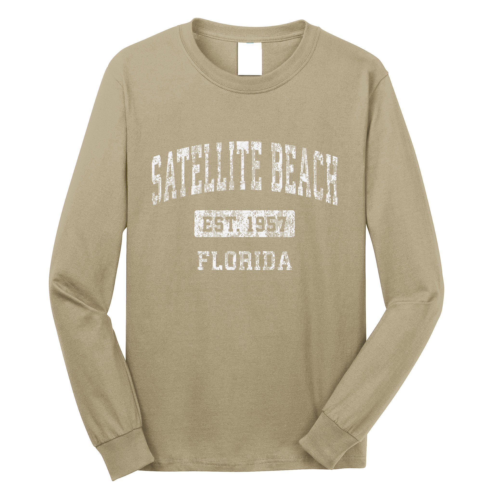 Satellite Beach Florida Fl Vintage Established Long Sleeve Shirt