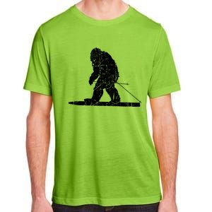 Skiing Bigfoot Funny Cute Sasquatch Ski Winter Meaningful Gift Adult ChromaSoft Performance T-Shirt