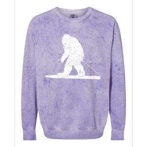 Skiing Bigfoot Funny Cute Sasquatch Ski Winter Meaningful Gift Colorblast Crewneck Sweatshirt