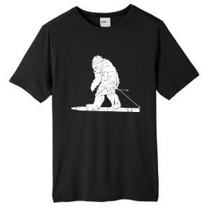 Skiing Bigfoot Funny Cute Sasquatch Ski Winter Meaningful Gift Tall Fusion ChromaSoft Performance T-Shirt