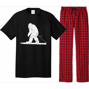 Skiing Bigfoot Funny Cute Sasquatch Ski Winter Meaningful Gift Pajama Set