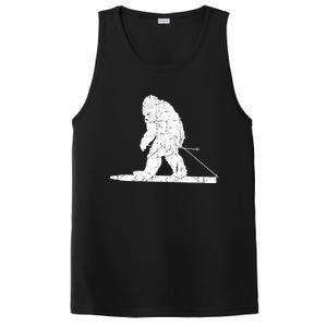 Skiing Bigfoot Funny Cute Sasquatch Ski Winter Meaningful Gift PosiCharge Competitor Tank