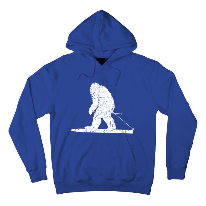 Skiing Bigfoot Funny Cute Sasquatch Ski Winter Meaningful Gift Hoodie