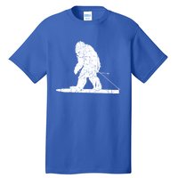 Skiing Bigfoot Funny Cute Sasquatch Ski Winter Meaningful Gift Tall T-Shirt