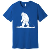 Skiing Bigfoot Funny Cute Sasquatch Ski Winter Meaningful Gift Premium T-Shirt