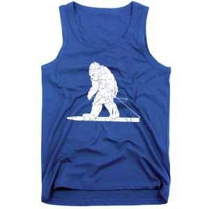 Skiing Bigfoot Funny Cute Sasquatch Ski Winter Meaningful Gift Tank Top