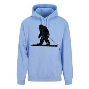 Skiing Bigfoot Funny Cute Sasquatch Ski Winter Meaningful Gift Unisex Surf Hoodie