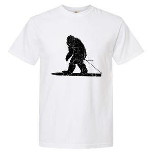 Skiing Bigfoot Funny Cute Sasquatch Ski Winter Meaningful Gift Garment-Dyed Heavyweight T-Shirt