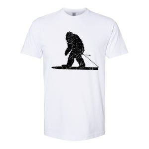 Skiing Bigfoot Funny Cute Sasquatch Ski Winter Meaningful Gift Softstyle CVC T-Shirt