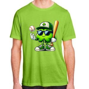 Shamrock Baseball Funny St Patricks Day Adult ChromaSoft Performance T-Shirt