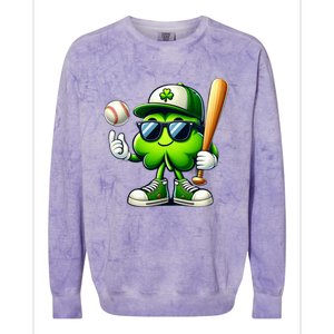 Shamrock Baseball Funny St Patricks Day Colorblast Crewneck Sweatshirt