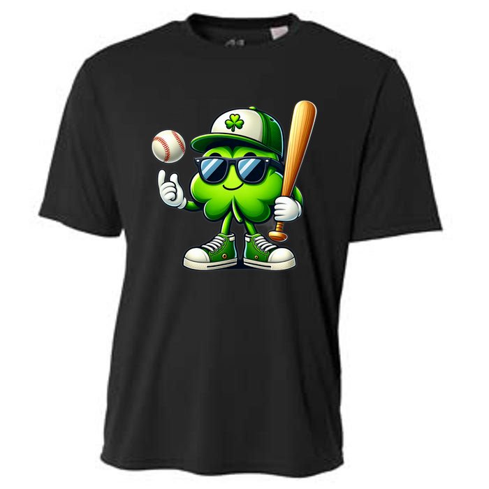 Shamrock Baseball Funny St Patricks Day Cooling Performance Crew T-Shirt