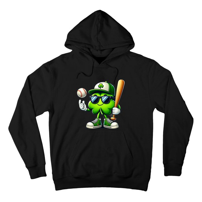 Shamrock Baseball Funny St Patricks Day Hoodie