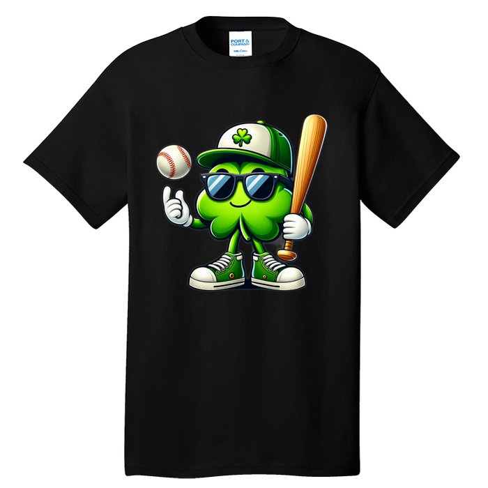 Shamrock Baseball Funny St Patricks Day Tall T-Shirt