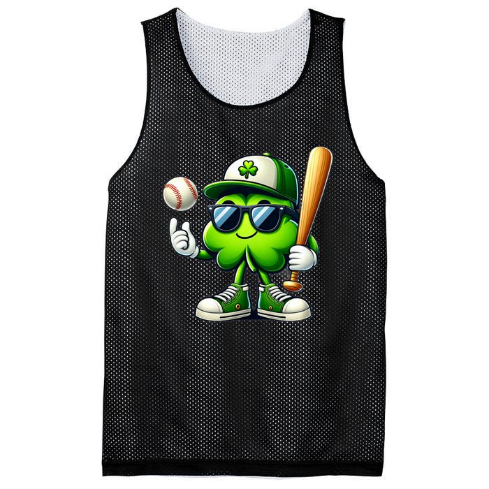 Shamrock Baseball Funny St Patricks Day Mesh Reversible Basketball Jersey Tank