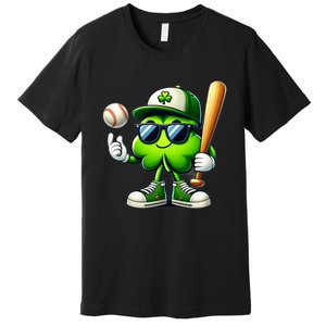 Shamrock Baseball Funny St Patricks Day Premium T-Shirt