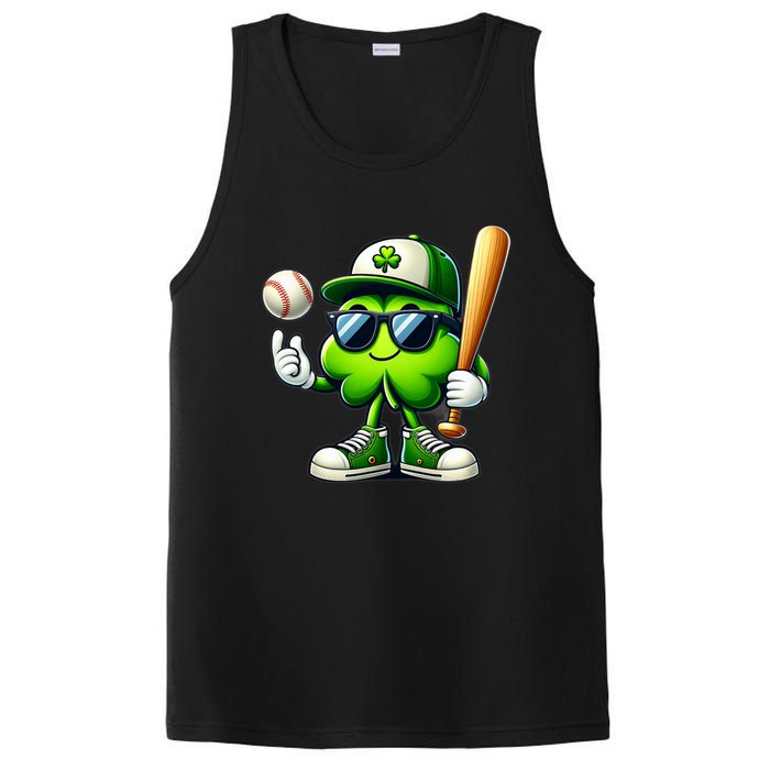 Shamrock Baseball Funny St Patricks Day PosiCharge Competitor Tank