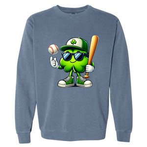 Shamrock Baseball Funny St Patricks Day Garment-Dyed Sweatshirt