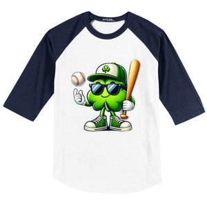 Shamrock Baseball Funny St Patricks Day Baseball Sleeve Shirt