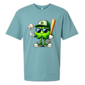 Shamrock Baseball Funny St Patricks Day Sueded Cloud Jersey T-Shirt