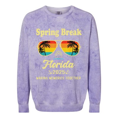 Spring Break Florida 2025 Colorblast Crewneck Sweatshirt
